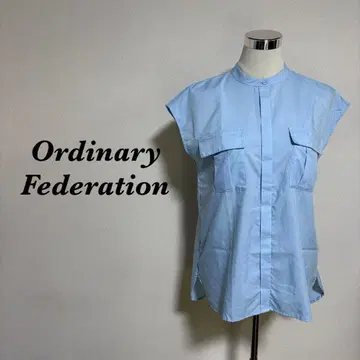 오디너리 페더레이션 슬리브리스 블라우스 히요코 스카이블루 L 4741N