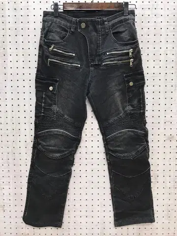 LOONG 바이커 절개 데님 팬츠 바이크 청바지