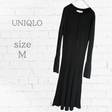 UNIQLO 유니클로 블랙 롱 니트 원피스 M 깔끔 고급