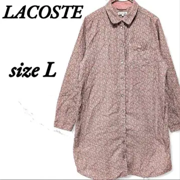 라코스테 꽃무늬 긴팔 롱셔츠 코듀로이 L 버튼 포켓 자수 고급