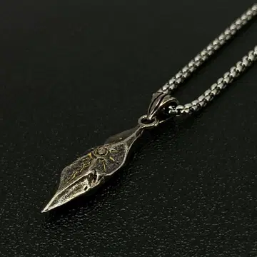 빈티지 실버 로프 체인 목걸이 펜던트 룬