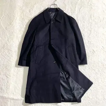 상태 좋음 이탈리아제 원단 캐시미어 100% 체스터 코트 네이비 일본제