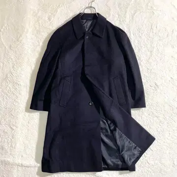 상태 좋음 이탈리아제 원단 캐시미어 100% 체스터 코트 네이비 일본제