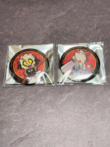 해즈빈 호텔 애니메이트 카페 글리터 캔뱃지 2개 세트