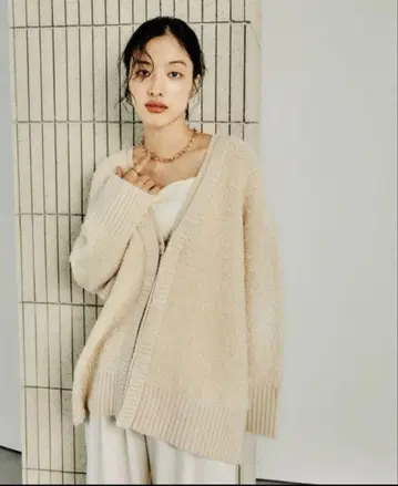 [ 미사용 ] 5 게이지 튜닉 가디건 원피스 아이보리