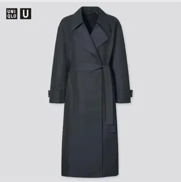 UNIQLO 블랙 트렌치코트 더블 브레스트 M