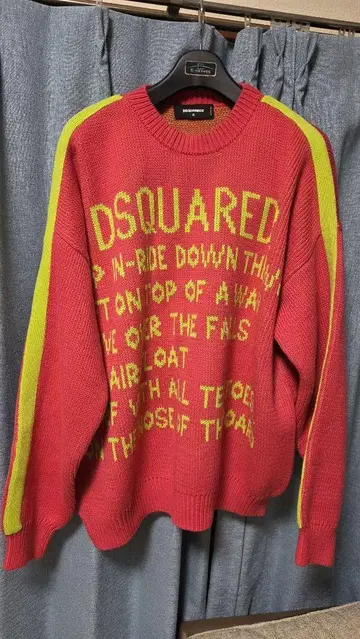 DSQUARED2 로고 니트 스웨터 핑크 라임