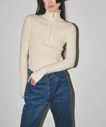 todayful halfzip rib knit
