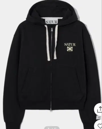 SATUR 집업 클래식 블랙 후드티 블랙