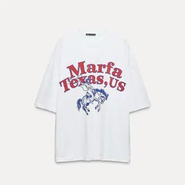 ZARA 텍스트 프린트 T셔츠 S