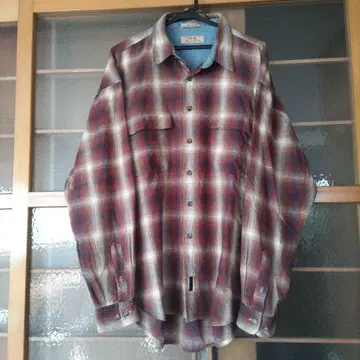 90s 올드 게스 옴브레 체크 셔츠 플랩 포켓 그런지 홍콩 제조