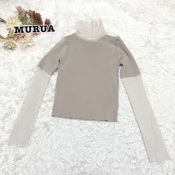 s.1908 [무루아] 긴팔 니트 터틀넥 도킹 시어 F