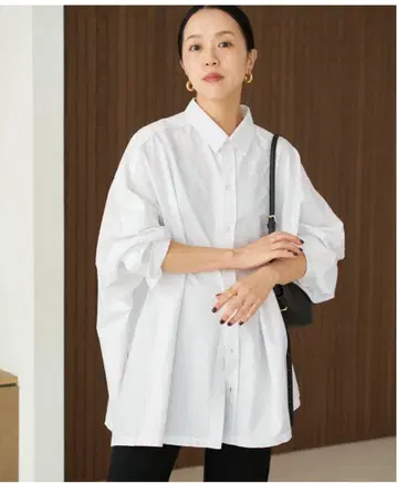 추가 Light OX Poncho 셔츠 화이트