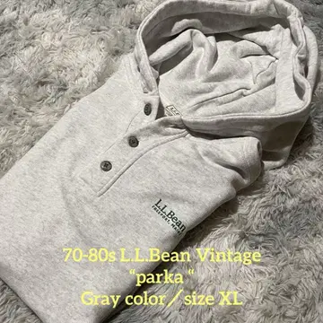 70-80s L.L.Bean 빈티지 후드티 멜란지 그레이 XL 상당