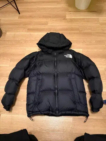 [ 새상품급 ] THE NORTH FACE 후드 부착 다운 자켓 블랙