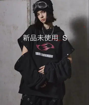 [ ERAR ] 2way 암 버튼 빈티지 하이 기믹 로고 자수 후드티