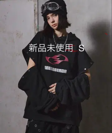 [ ERAR ] 2way 암 버튼 빈티지 하이 기믹 로고 자수 후드티