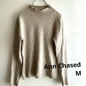 Ann Chased 베이지 하이넥 스웨터 M 울 캐시미어 30%