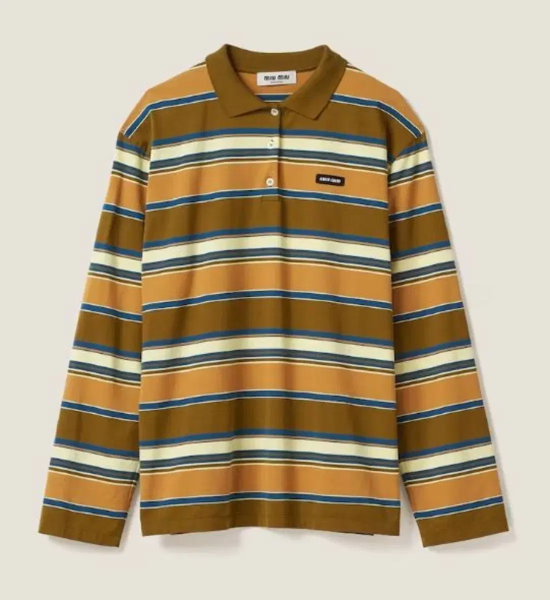 Miu Miu Cotton Jersey Polo Shirt Mustard