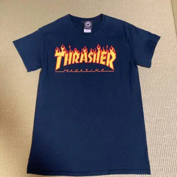 Thrasher 프레임 로고 T셔츠 S 네이비