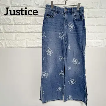 [ Justice ] M 꽃무늬 자수 데님 팬츠