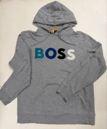 BOSS 그레이 후드 부착 후드티 XXL