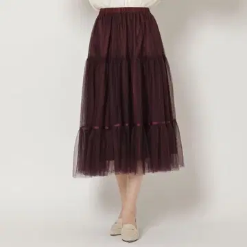 [ 택 포함 ] Rose Tiara 롱 스커트 티어드 42 빅 사이즈