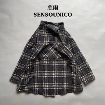 자우 지우 SENSOUNICO 체크 하이넥 셔츠 자켓