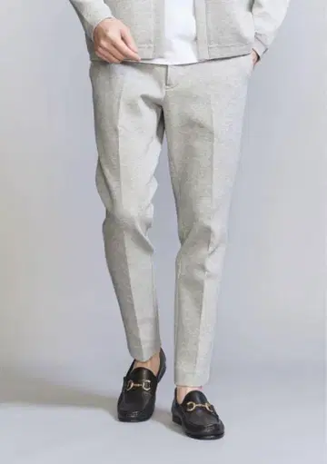 UNITED ARROWS B&Y 더블 니트 노플리츠 슬랙스 팬츠