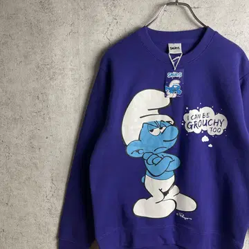 미사용품 스머프 THE SMURFS 맨투맨 트레이닝복 보라색 L 사이즈