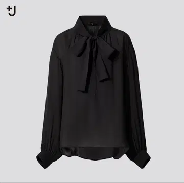 유니클로 J 실크 개더 블라우스 질 샌더 M 플러스 J