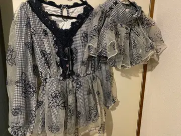 LIZLISA 리즈리사 쉬폰 네이비 로즈 셋업 핑크