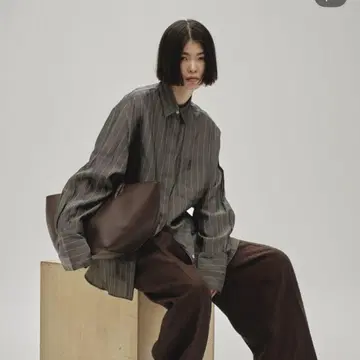 스트라이프 실키 셔츠