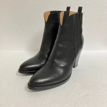 새상품급 SARTORE 사이드 고어 부츠 가죽 블랙 23.5cm