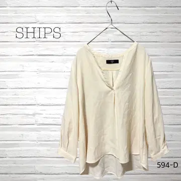 SHIPS 크림색 V넥 긴팔 블라우스 [ 새상품급 ]