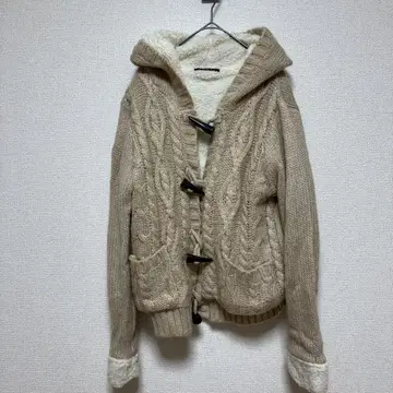 잉그 긴팔 더플 코트 케이블 니트 보아 아우터 겉옷 푹신푹신 M