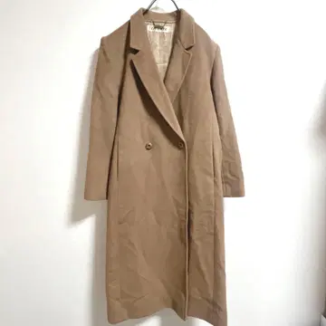 EVA LOUISE 에바 루이즈 롱 코트 캐시미어 혼방 브라운 9Y3