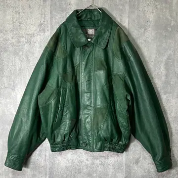 초레어 그린 절개 디자인 극상 양가죽 라무 가죽 자켓