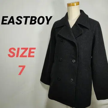 EASTBOY 이스트 보이 피 코트 여성용 블랙 울