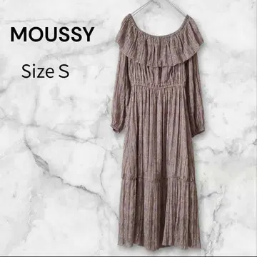 MOUSSY 마우지 개더 원피스 시어 플라워 롱 드레스 꽃무늬