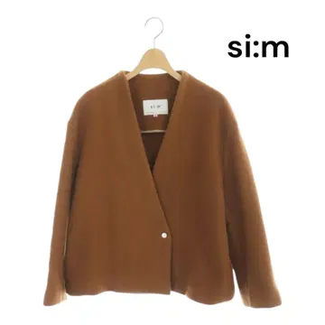 si:m 브라운 노카라 자켓