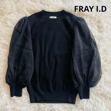 FRAY I.D 퍼프 슬리브 시어 시스루 니트
