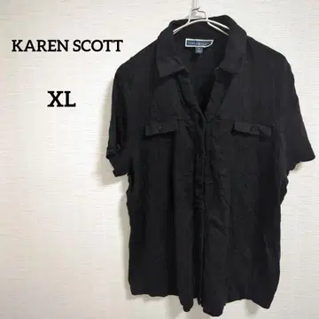 해외 구제 의류 새상품급 KAREN SCOTT 블랙 반팔 셔츠 XL