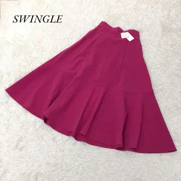 미사용 택 포함 SWINGLE 스윙글 롱 스커트 플레어 M 핑크