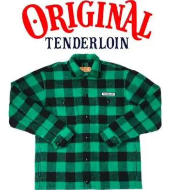 TENDERLOIN 텐더 로인 버팔로 체크 셔츠 그린 M