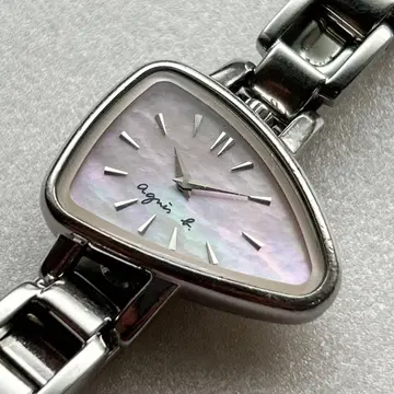 가동품 agnes b. 에네스베 핑크 쉘 다이얼 쿼츠 2침