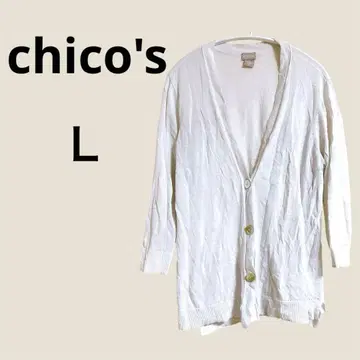 chico's 화이트 가디건 사이즈 2