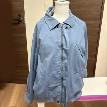 해외 구제 의류 파란색 지퍼 달린 점퍼