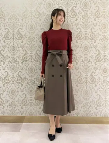 AVENIRETOILE 허리 리본 렌치풍 스커트 38