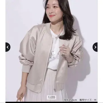 Apuweiser-riche 핑크 베이지 MA-1 자켓